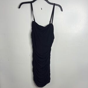 Elegant Black Ruched Dress